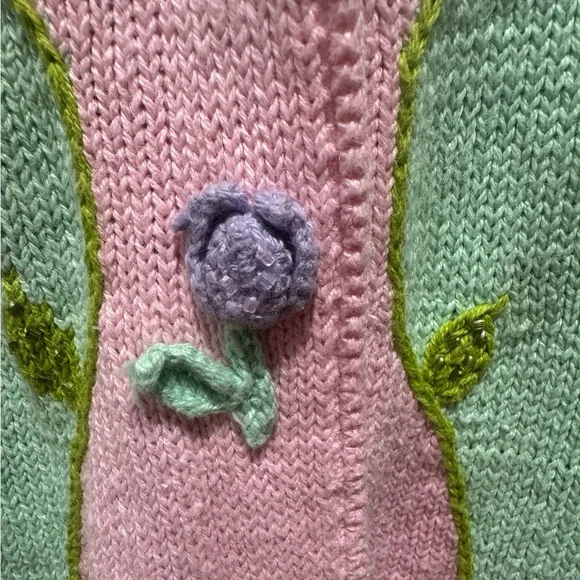 STORYBOOK KNITS Vintage Floral Embroidered Cardigan Sweater - Picture 8 of 10